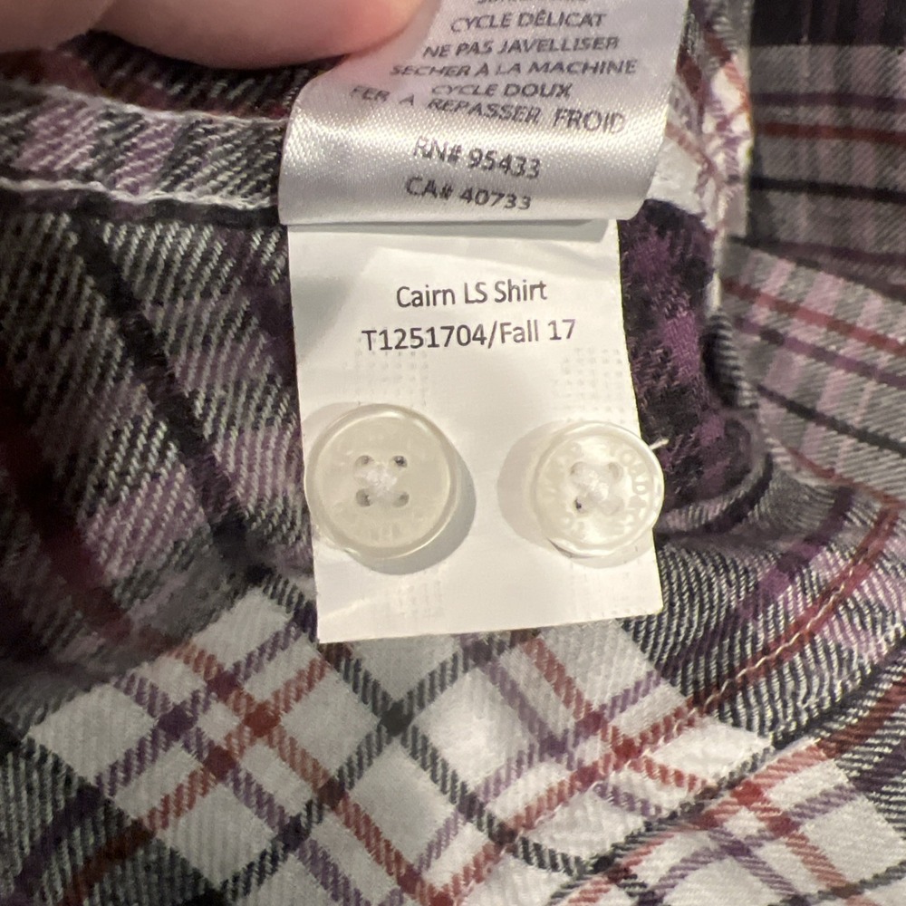 Toad & Co. Women's Long Sleeve Plaid Button Up Shirt Size L‎ Large  Hand Pockets - Picture 8 of 9